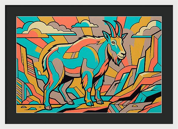Mountain Goat In Vibrant Colors