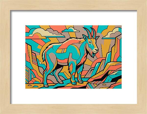 Mountain Goat In Vibrant Colors