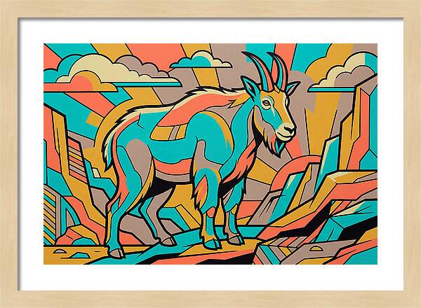 Mountain Goat In Vibrant Colors