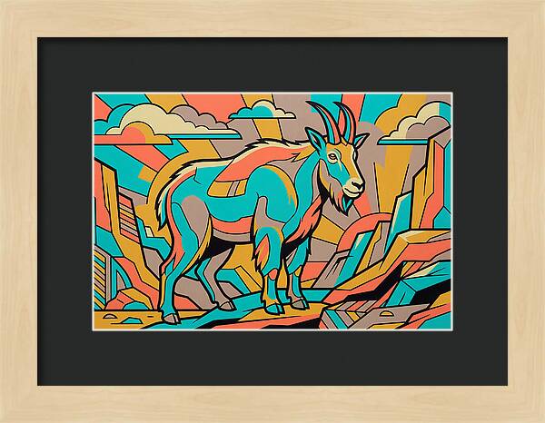 Mountain Goat In Vibrant Colors