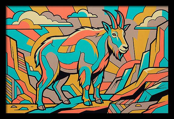 Mountain Goat In Vibrant Colors