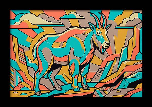 Mountain Goat In Vibrant Colors