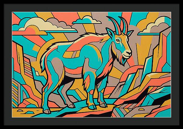 Mountain Goat In Vibrant Colors