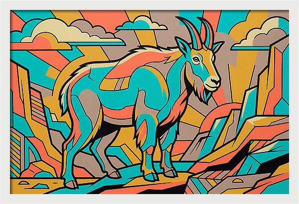 Mountain Goat In Vibrant Colors