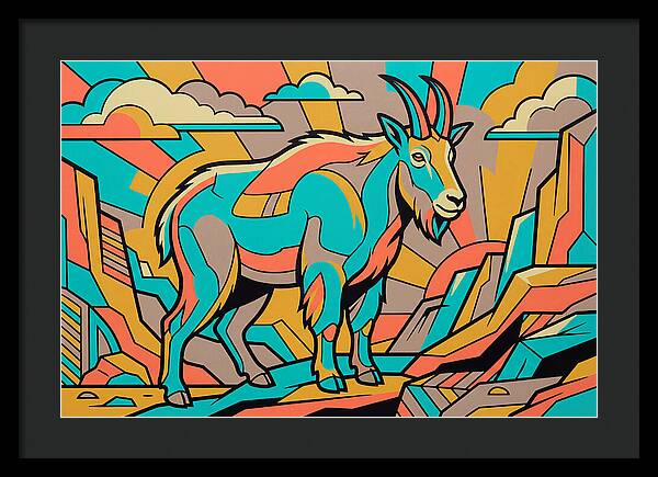Mountain Goat In Vibrant Colors