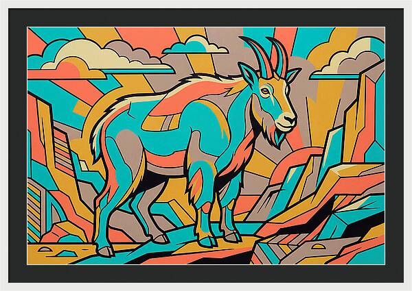 Mountain Goat In Vibrant Colors