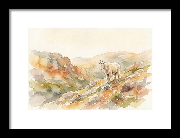 Mountain Goat Kid On Rocky Slope