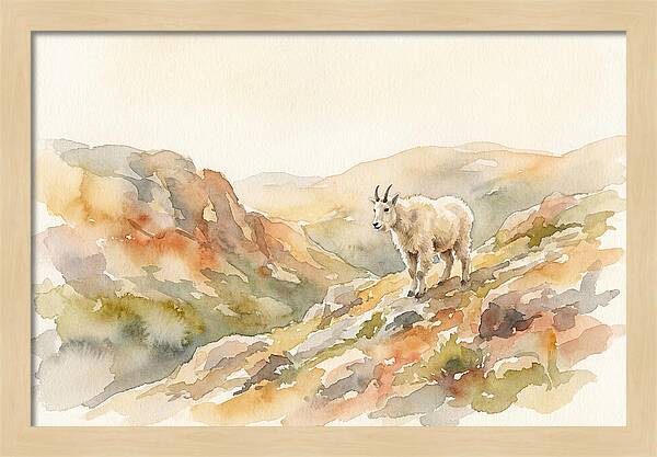 Mountain Goat Kid On Rocky Slope