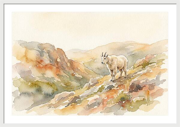 Mountain Goat Kid On Rocky Slope