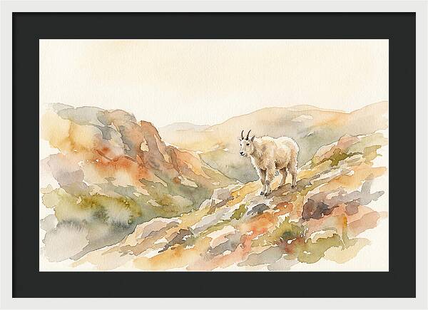 Mountain Goat Kid On Rocky Slope