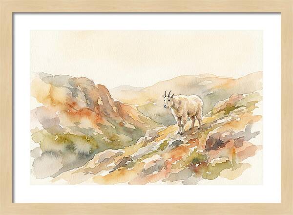 Mountain Goat Kid On Rocky Slope