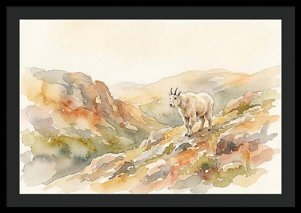 Mountain Goat Kid On Rocky Slope