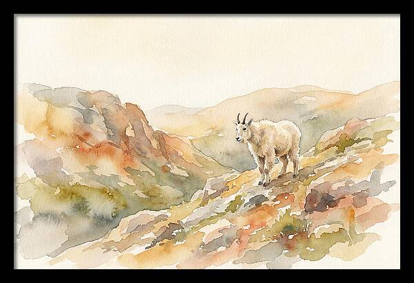Mountain Goat Kid On Rocky Slope