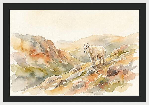 Mountain Goat Kid On Rocky Slope