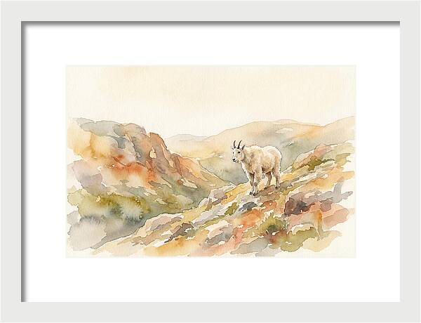 Mountain Goat Kid On Rocky Slope