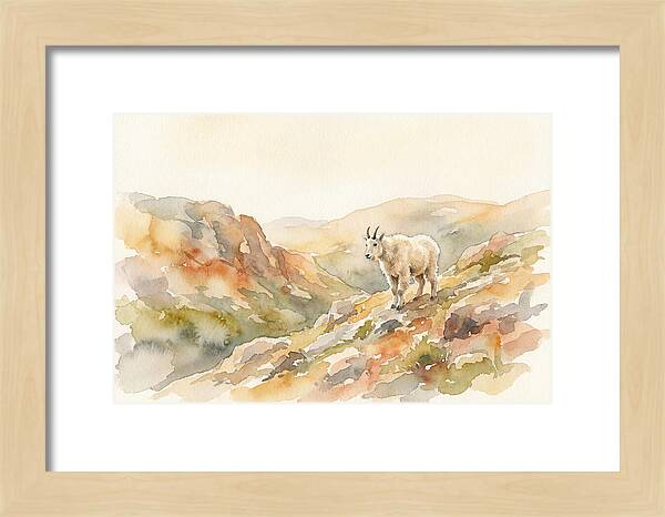 Mountain Goat Kid On Rocky Slope