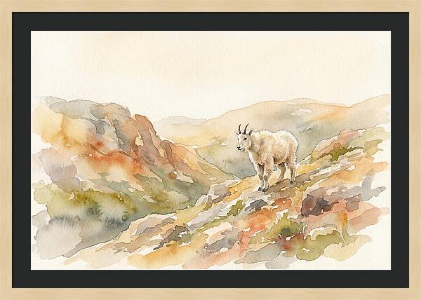 Mountain Goat Kid On Rocky Slope