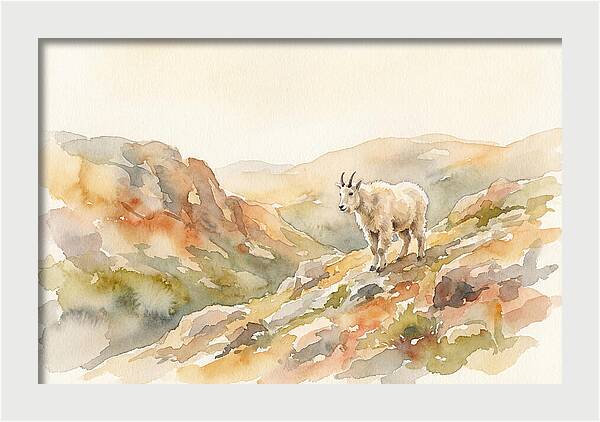 Mountain Goat Kid On Rocky Slope