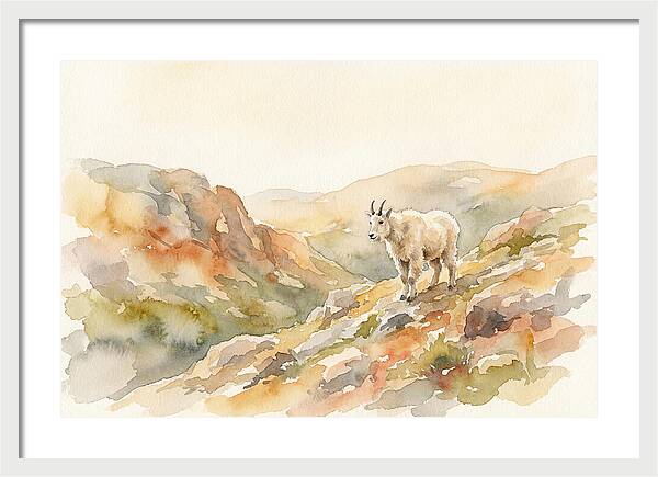 Mountain Goat Kid On Rocky Slope