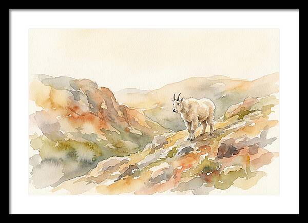 Mountain Goat Kid On Rocky Slope
