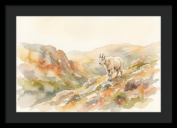 Mountain Goat Kid On Rocky Slope