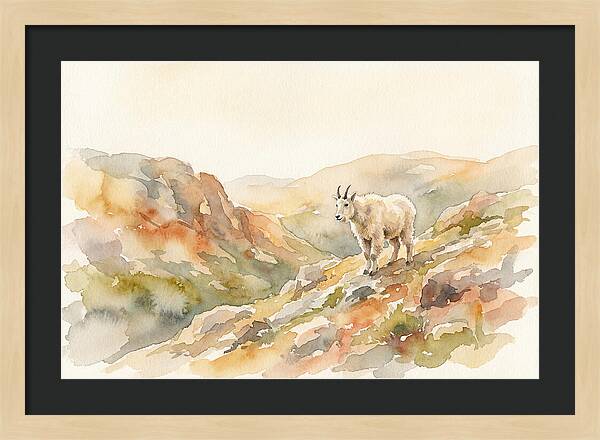 Mountain Goat Kid On Rocky Slope