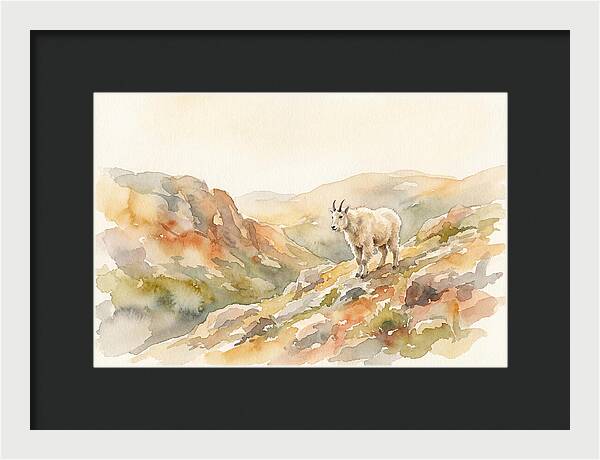 Mountain Goat Kid On Rocky Slope