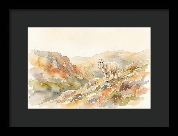 Mountain Goat Kid On Rocky Slope