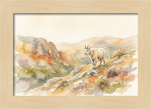 Mountain Goat Kid On Rocky Slope