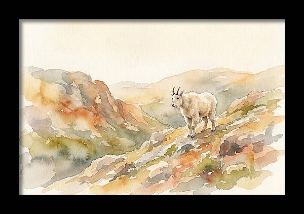 Mountain Goat Kid On Rocky Slope