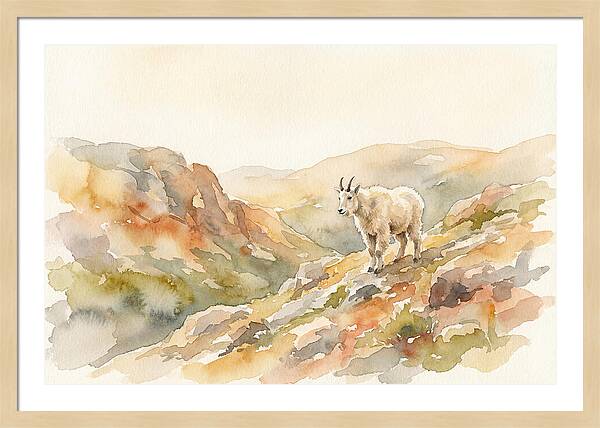 Mountain Goat Kid On Rocky Slope