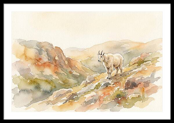 Mountain Goat Kid On Rocky Slope