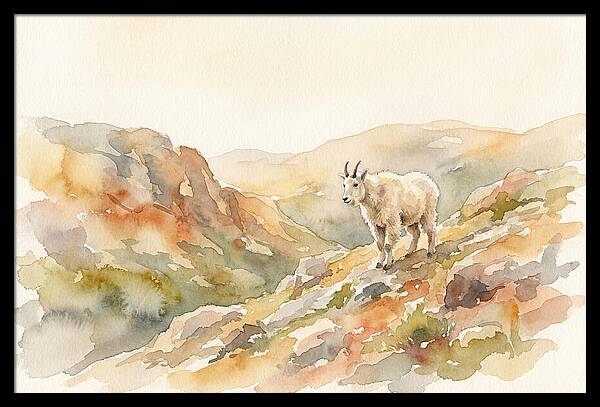 Mountain Goat Kid On Rocky Slope