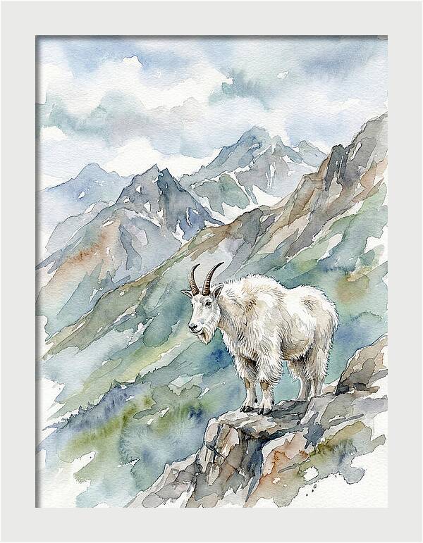 Mountain Goat On A Rocky Outcrop