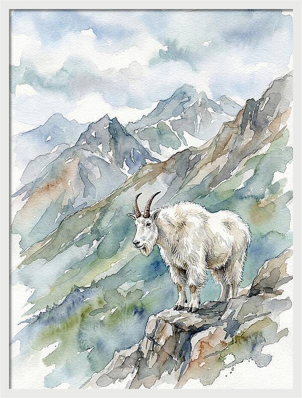 Mountain Goat On A Rocky Outcrop