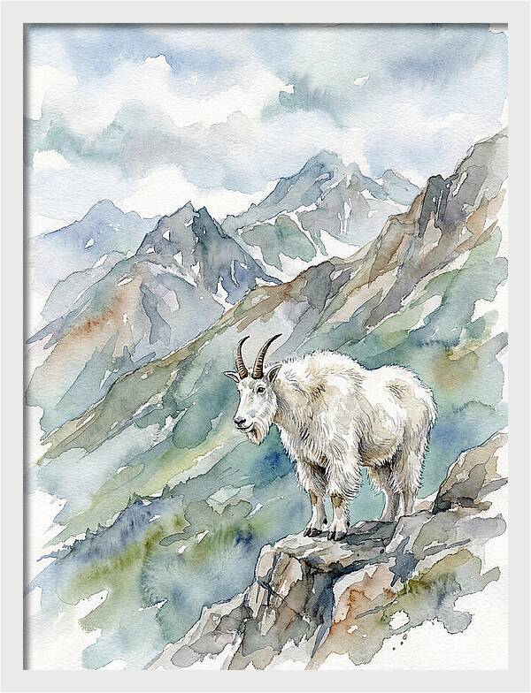 Mountain Goat On A Rocky Outcrop