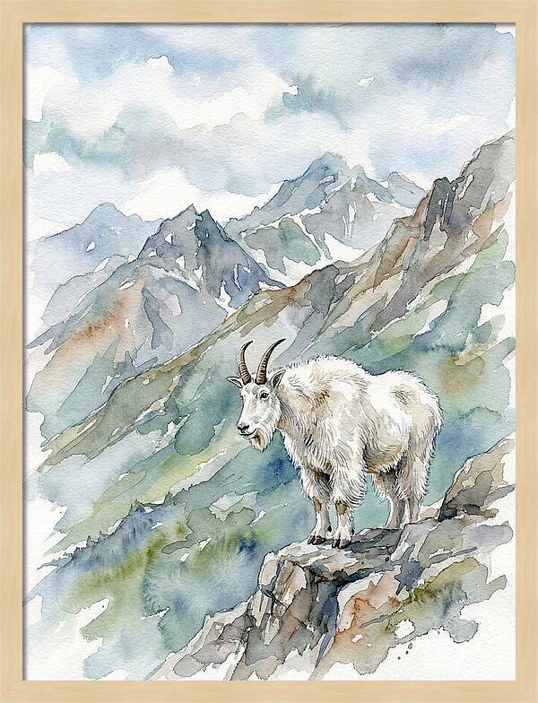 Mountain Goat On A Rocky Outcrop
