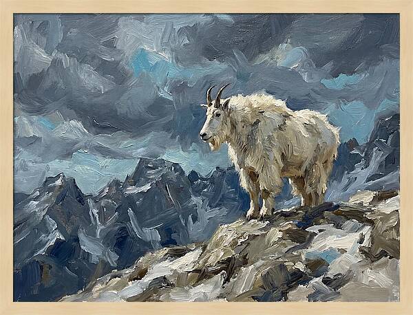 Mountain Goat On A Rocky Summit