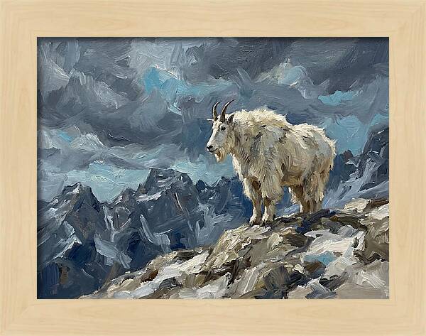 Mountain Goat On A Rocky Summit