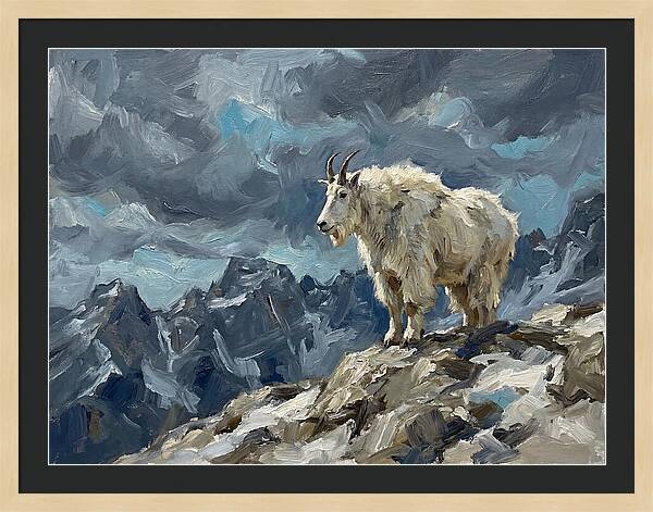 Mountain Goat On A Rocky Summit