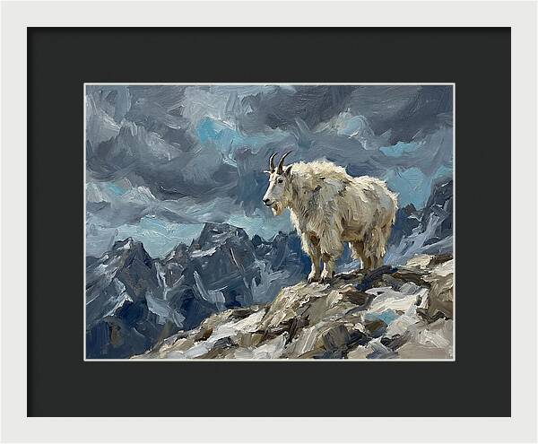 Mountain Goat On A Rocky Summit