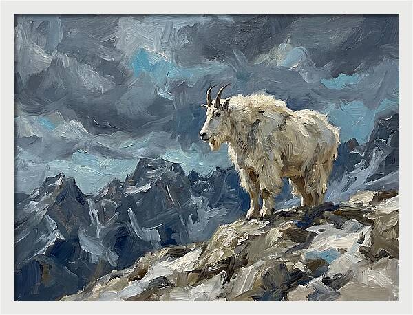 Mountain Goat On A Rocky Summit