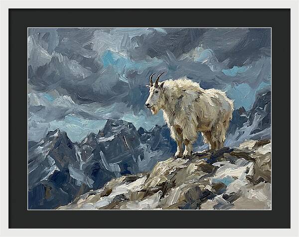 Mountain Goat On A Rocky Summit