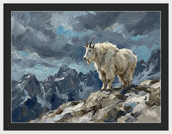 Mountain Goat On A Rocky Summit