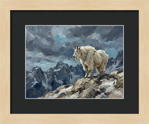 Mountain Goat On A Rocky Summit