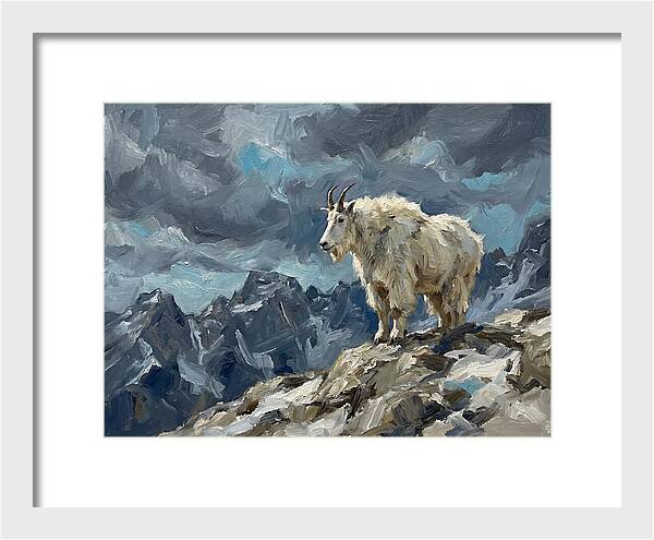 Mountain Goat On A Rocky Summit