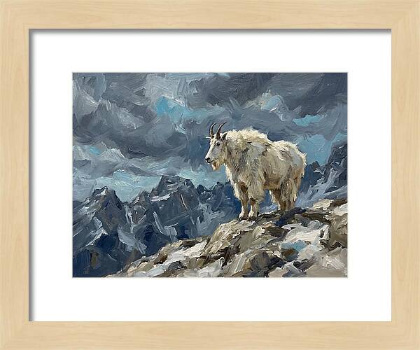 Mountain Goat On A Rocky Summit