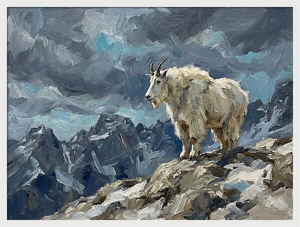 Mountain Goat On A Rocky Summit