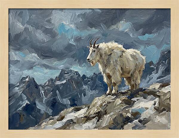 Mountain Goat On A Rocky Summit