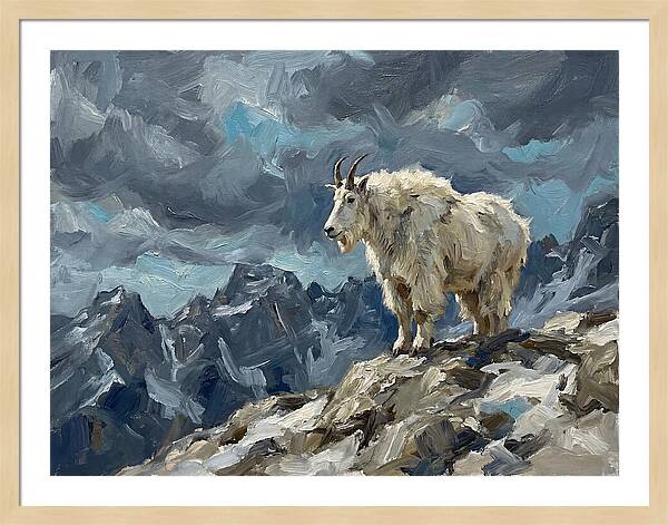 Mountain Goat On A Rocky Summit